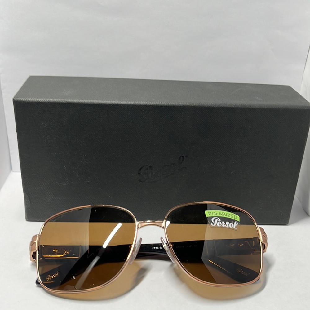 PERSOL SUNGLASSES 2343 PO2343 SHINY COPPER /POLARIZED BROWN 79577 OEM AUTHENTIC